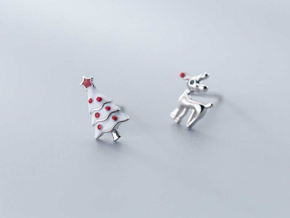 Elegant silver ear studs