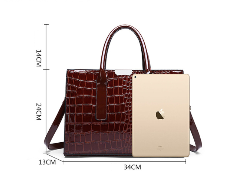 Crocodile Pattern Bag Brown