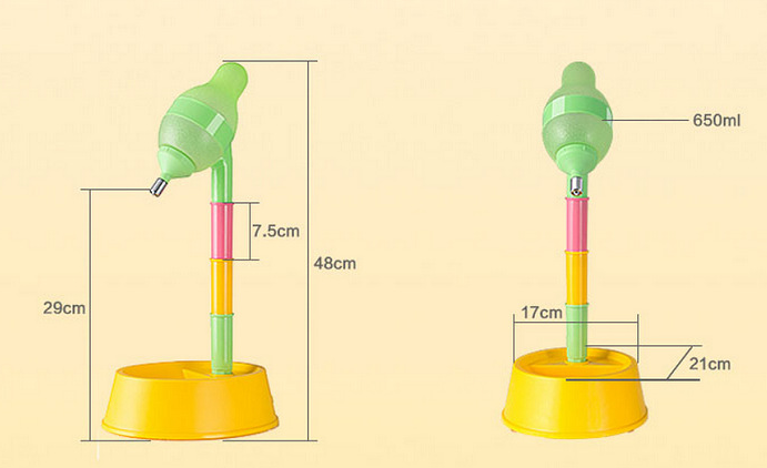 Jiejie High Pet Water Fountain - Yellow Base