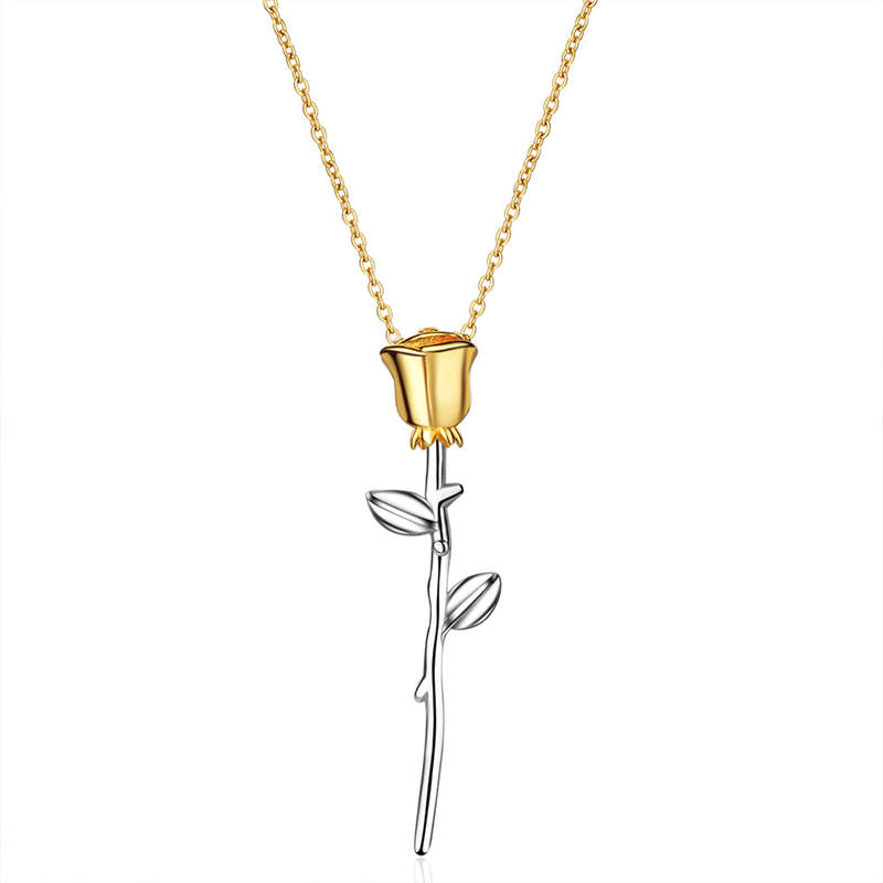Stylish Rose Necklace on Model