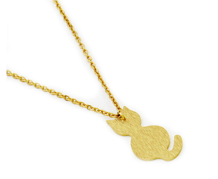 Gold and Silver Cat Necklace