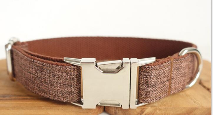 Dog wearing Brown Checkered Collar