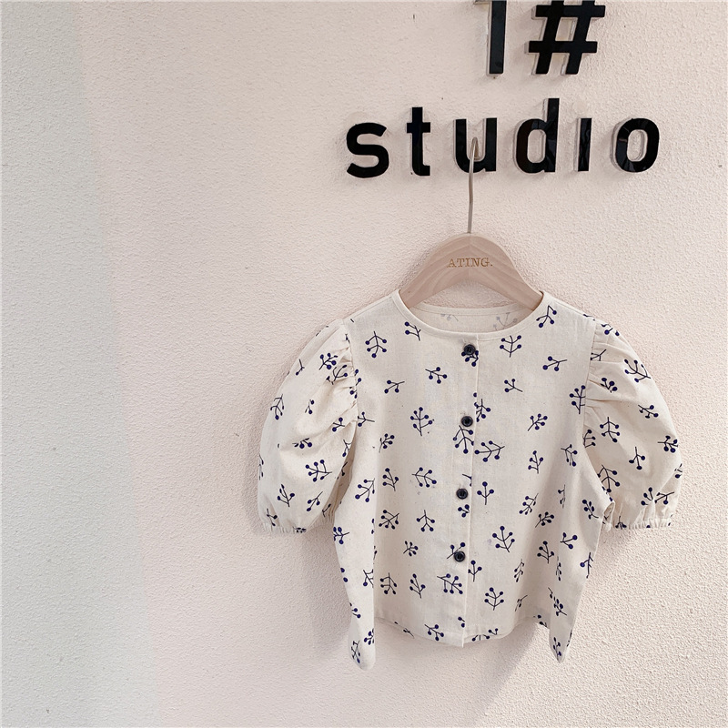 Summer Puff Sleeve Cotton Shirt 2
