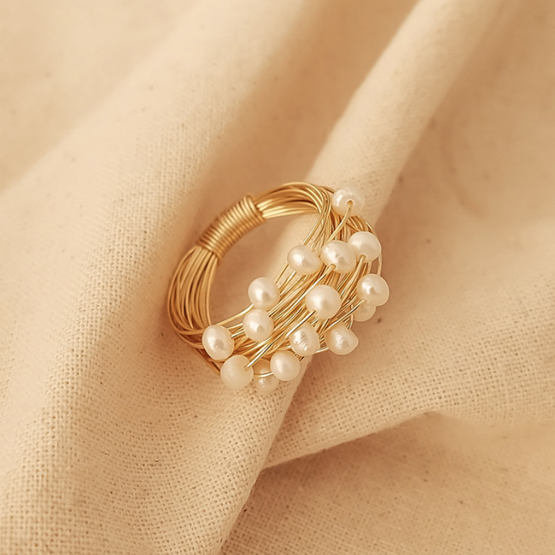 Hand-wound Pearl Ring Image 5
