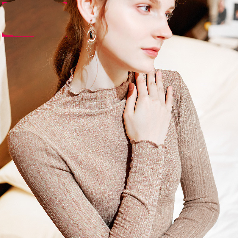 Model wearing half high collar t-shirt