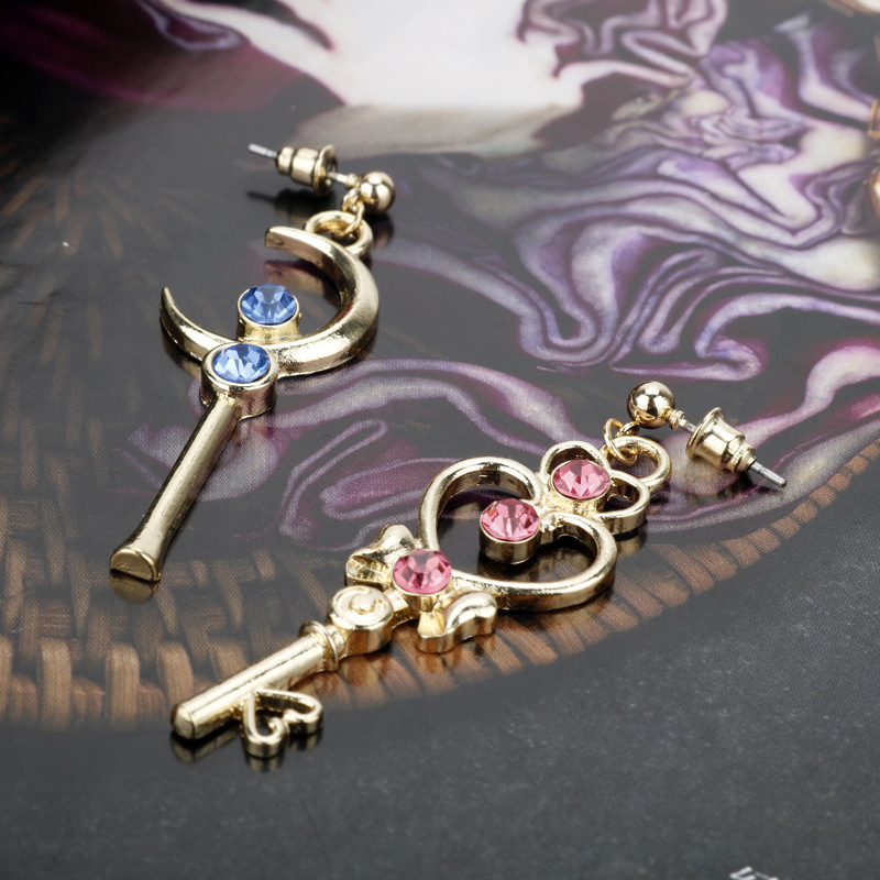 Gold Moon Heart Earrings