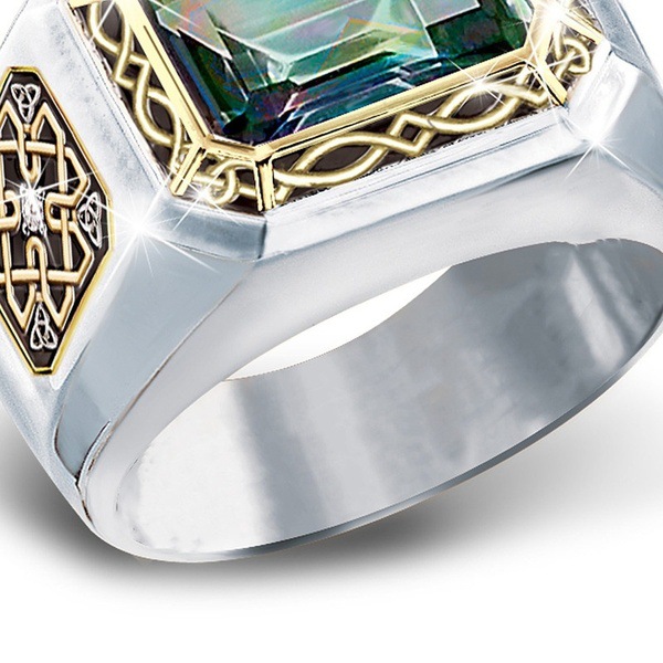 Square Gemstone Men's Ring Image 2