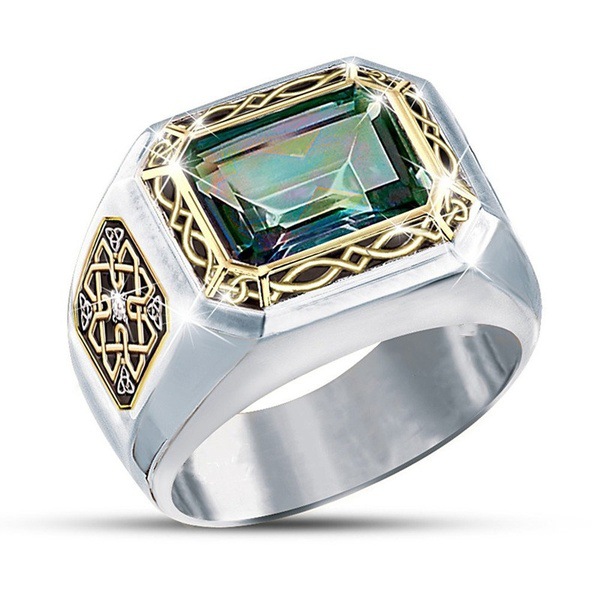 Square Gemstone Men's Ring Image 1