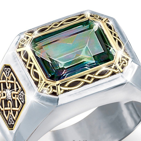 Square Gemstone Men's Ring Image 3