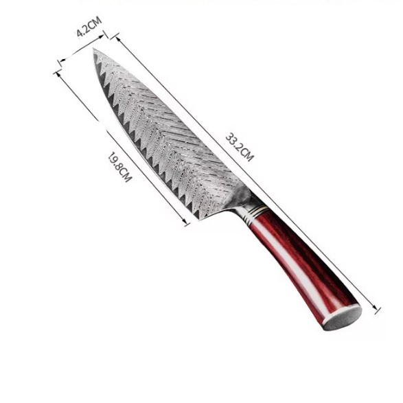 Damascus Steel Chef Knife - Image 1