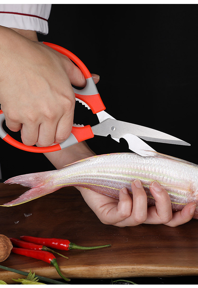 Kitchen scissors in action