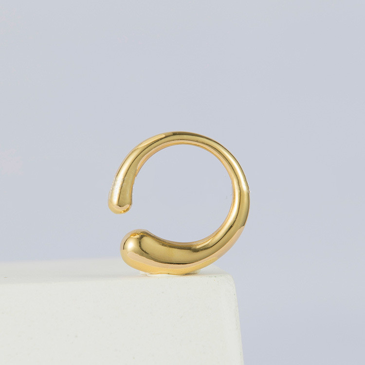 Snake-Style Geometric Open Ring