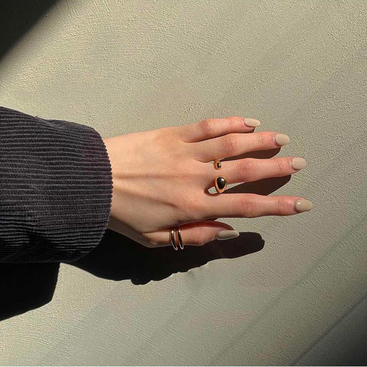Silver Geometric Open Ring