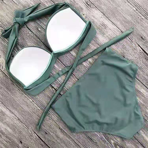 High Waist Bikini in Dark Green