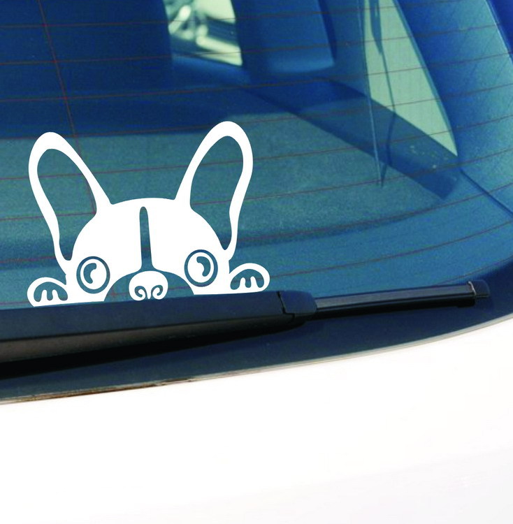 Dog Car Sticker White