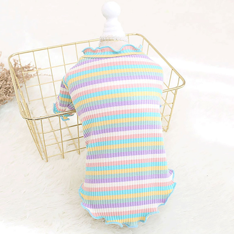 Different views of Rainbow Stripe Cotton Sweatshirt