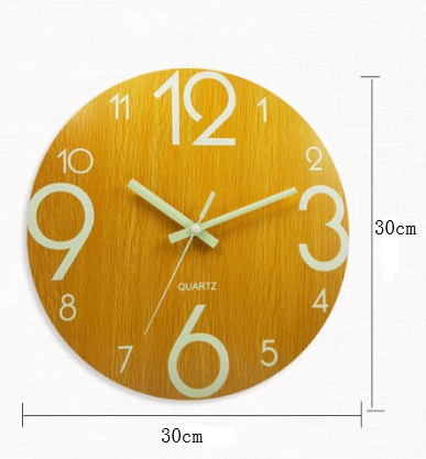 Silent Night Glow Wall Clock - Yellow