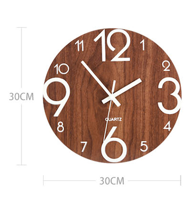 Silent Night Glow Wall Clock - Brown