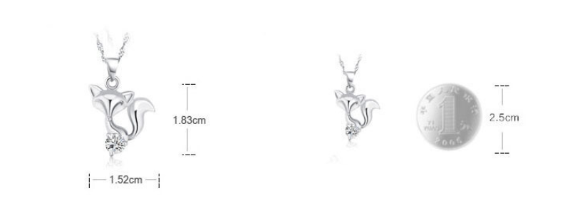 Fox Pendant Necklace - White