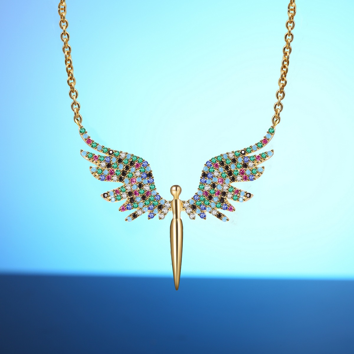 Multicolor Angel Wings Necklace