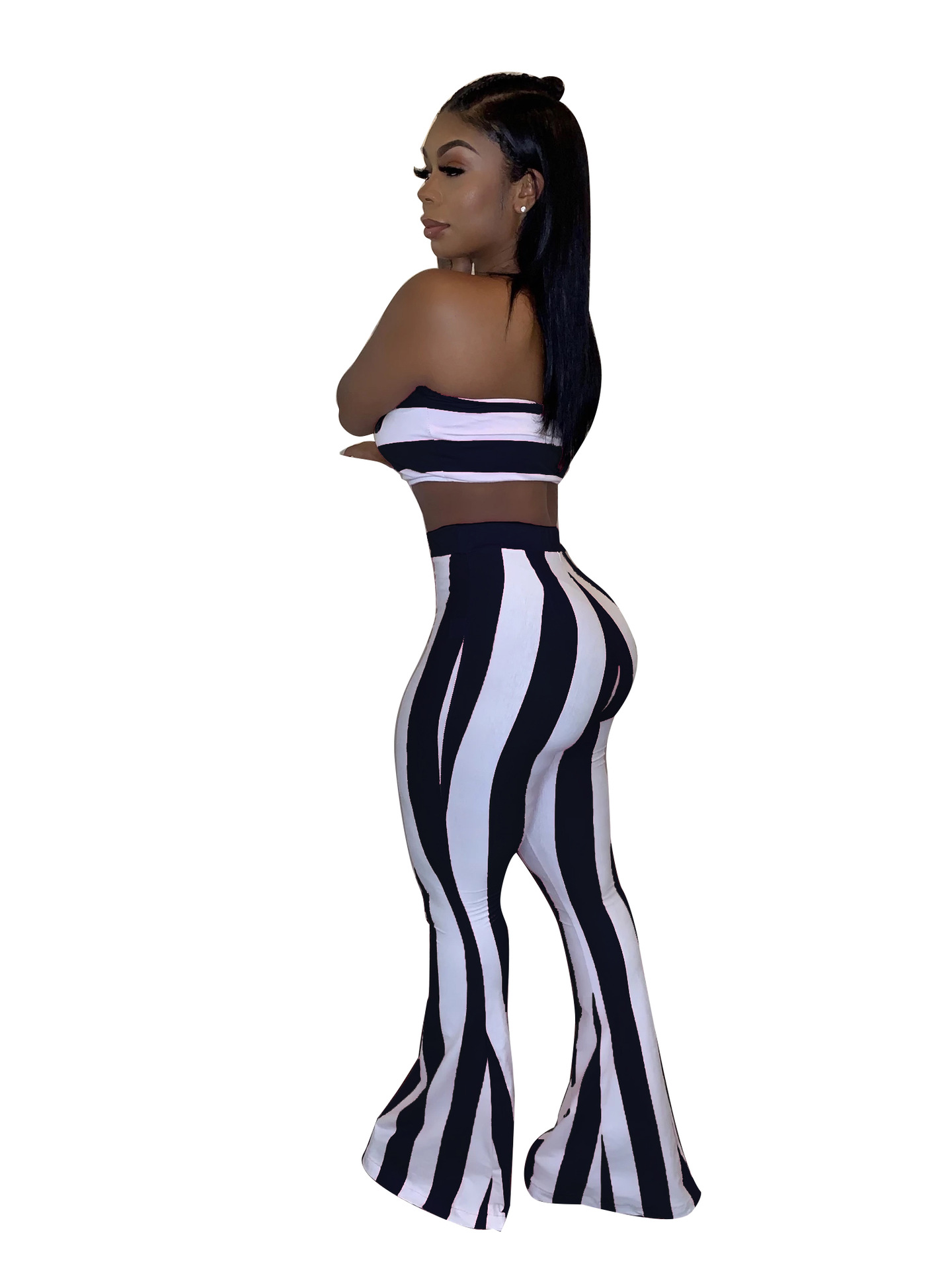 Candy Color Bustier + Flared Pants Set