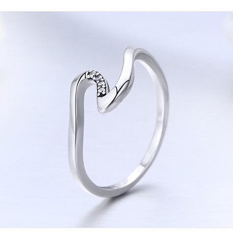 925 Sterling Silver Droplet CZ Ring