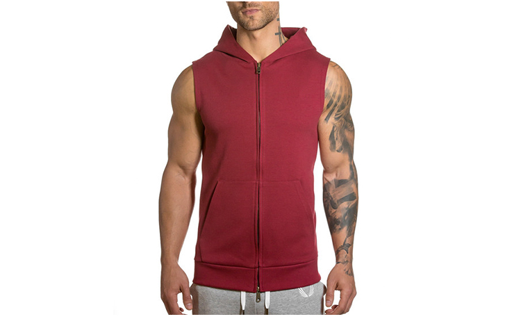 Sleeveless Men's Hoodie in action