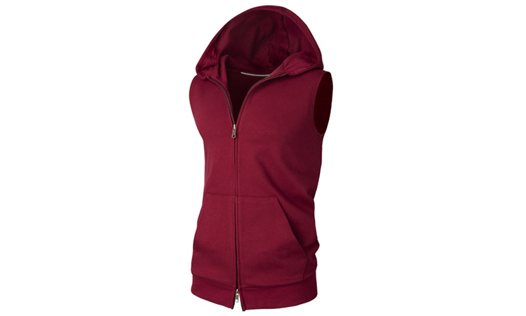 Sleeveless Men's Hoodie in Red