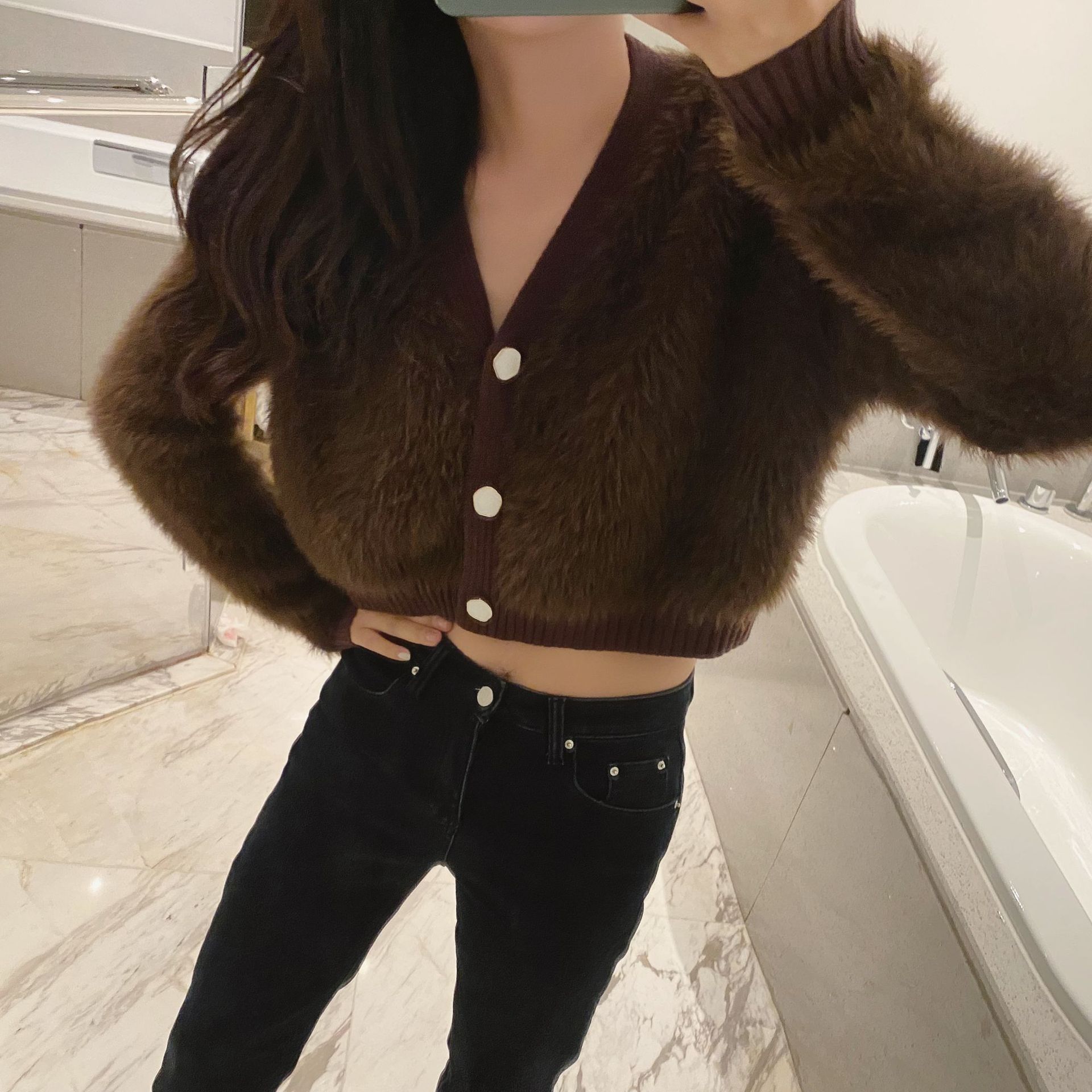 Mink Velvet Top - White