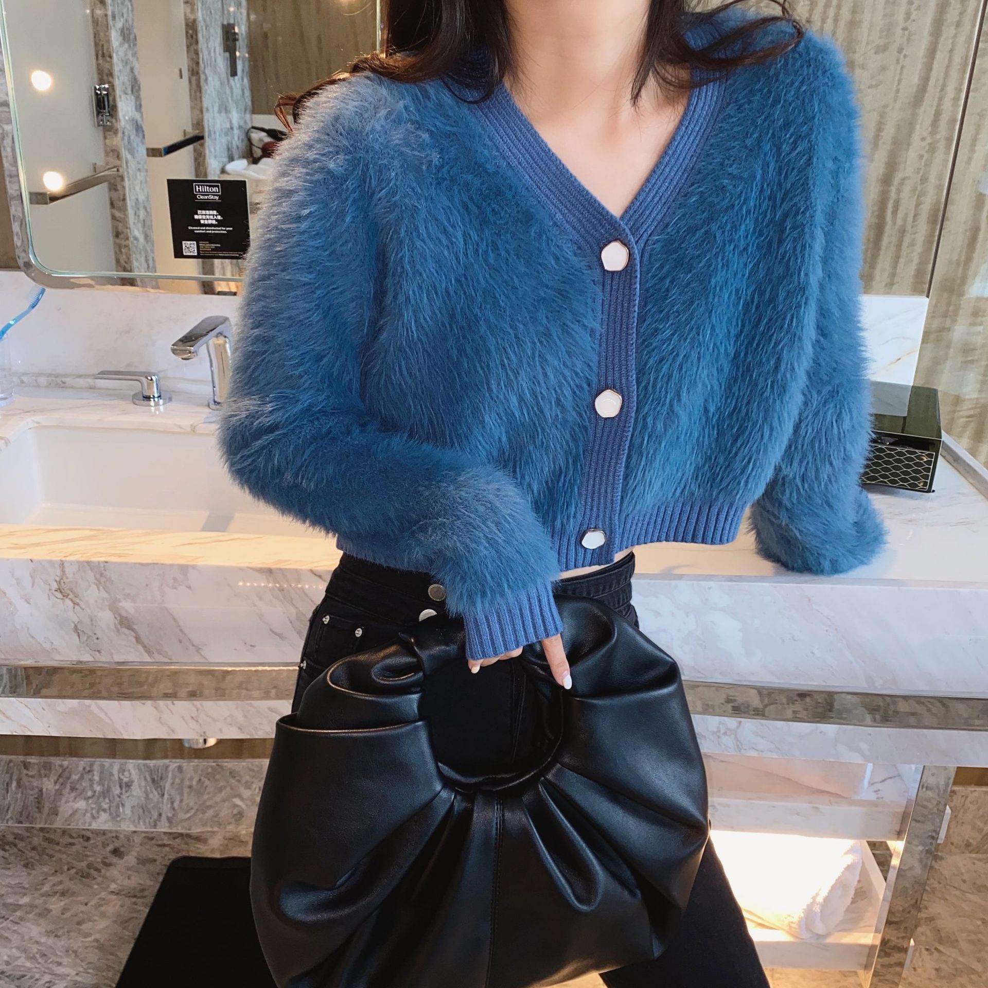 Mink Velvet Top - Blue