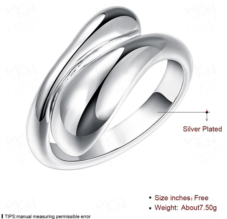 Anillo abierto con forma de gota de agua