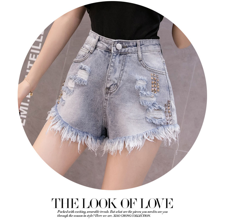 Women's Frayed Denim Shorts - Style 2