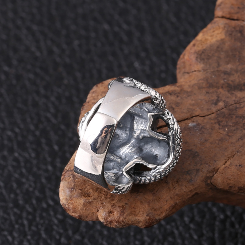 Stylish Skull Snake Ring