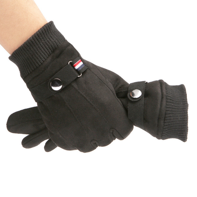 Suede Winter Men's Gloves - Grey