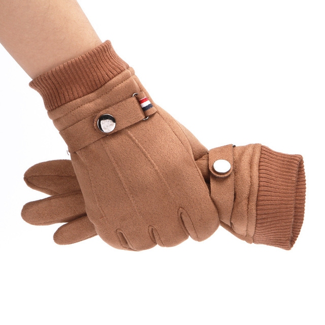 Suede Winter Men's Gloves - Black