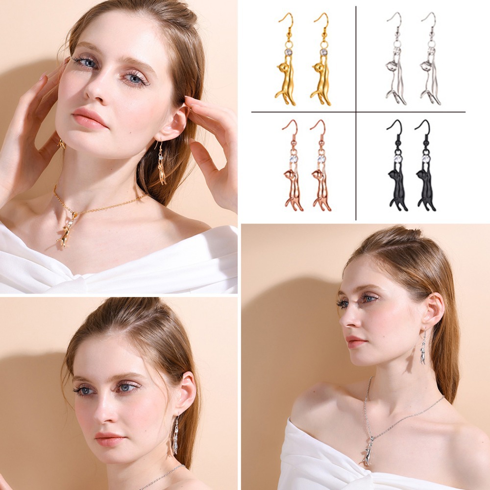 Cat Earrings - Detail View