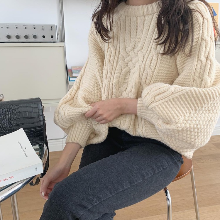Twist Knit Pullover Fashion
