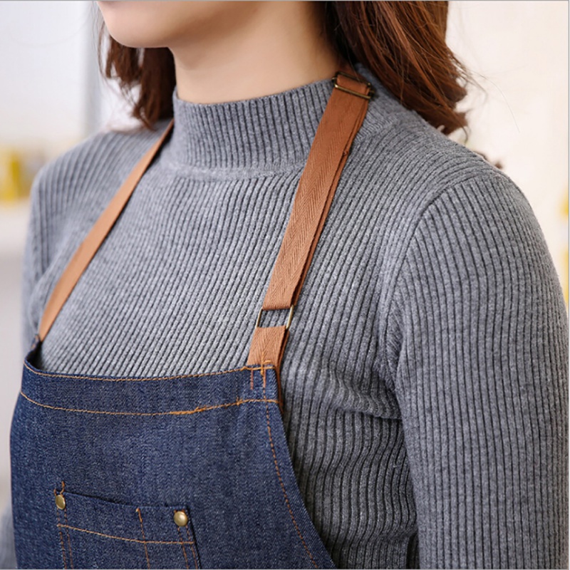 Denim Kitchen Apron - Navy