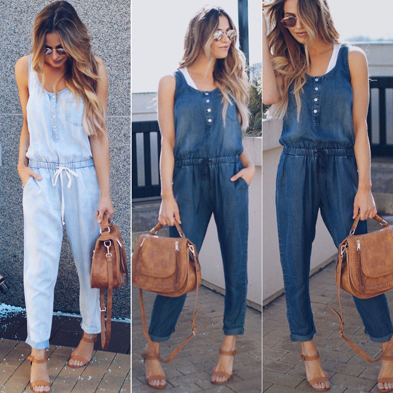 Denim Sleeveless Jumpsuit 3