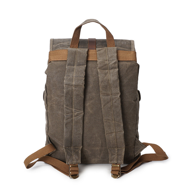 Men's Waxed Canvas Backpack - Interior Layout - Laptop Compartment and Organiser Pockets