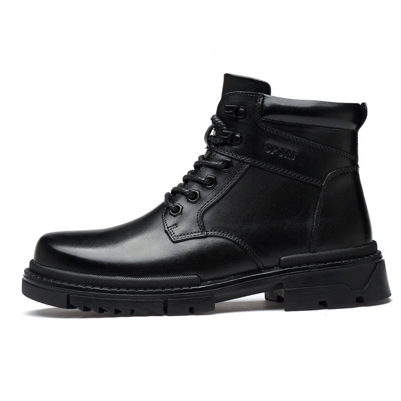 Black Cotton Martin Boots