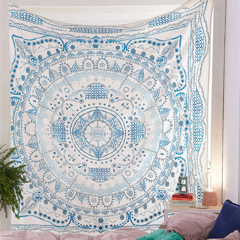 Bohemian Mandala Wall Tapestry in Room Setting