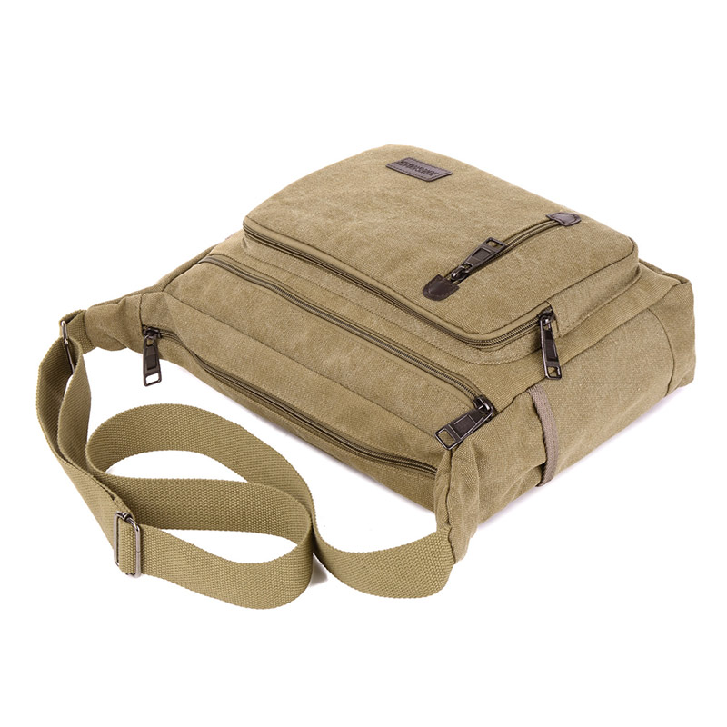 Canvas Shoulder Crossbody Bag - Army Green Color