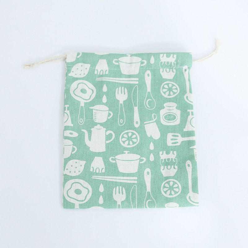 Cotton and Linen Drawstring Pouch