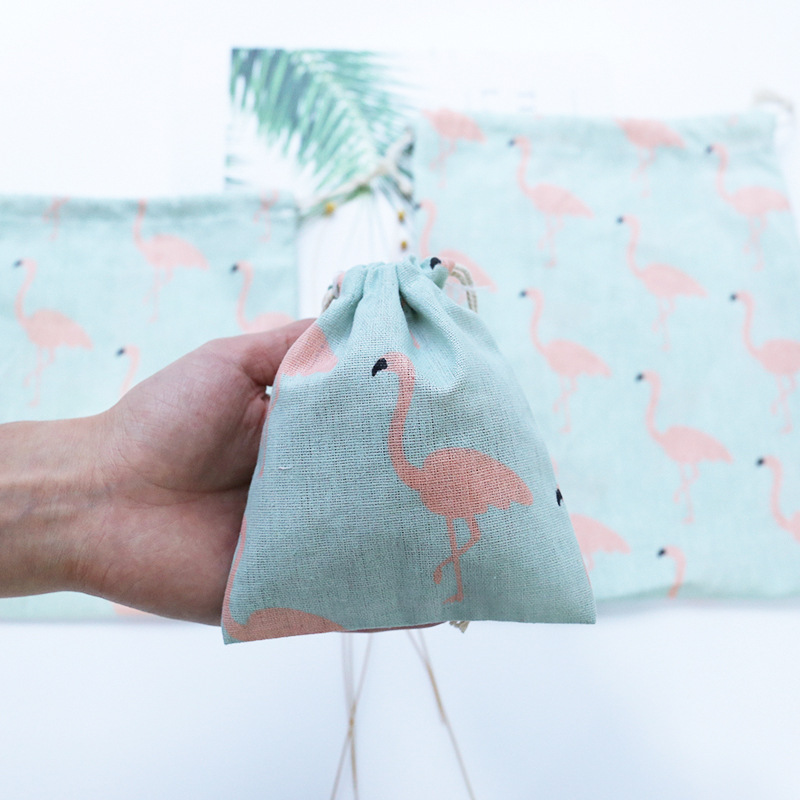 Cotton and Linen Drawstring Pouch