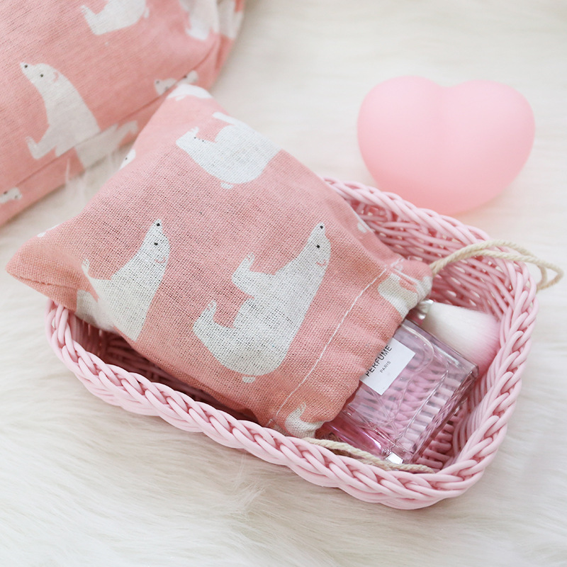 Cotton and Linen Drawstring Pouch