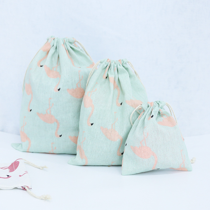 Cotton and Linen Drawstring Pouch