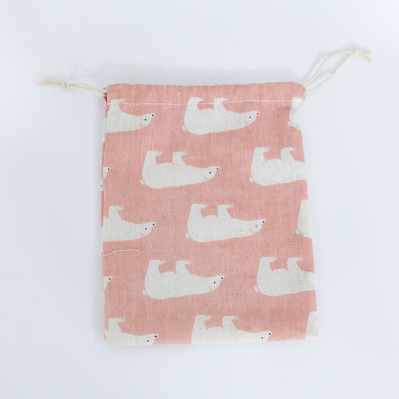 Cotton and Linen Drawstring Pouch