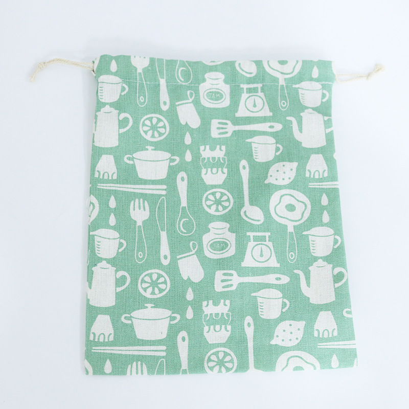Cotton and Linen Drawstring Pouch
