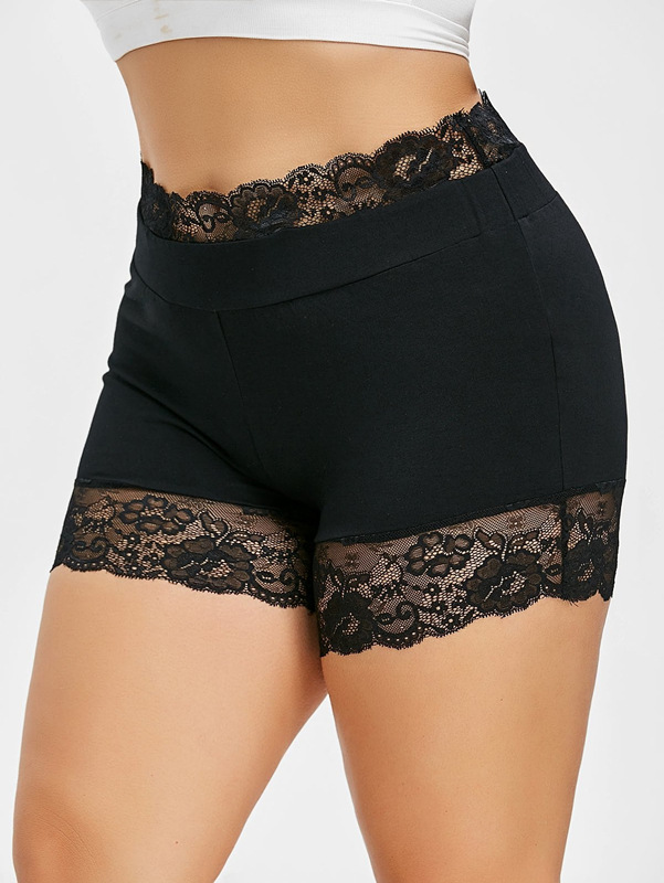 Lace Panel Bottoming Shorts - Style